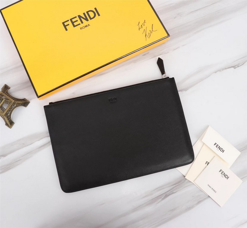 Brand FENDIModel Yellow Sticky Clutch BagItem No. 168568Color Black Lemon YellowMaterial First layer imported nappa cow leatherSize 30202  FENDI pouch Fendi handbag   super explosive models come to pull, head layer nappa