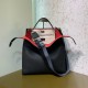 F family peekaboo upgraded tote bag in soft lychee grain cow   leather. 36.13.38cm