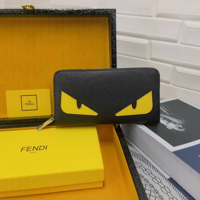 () [Original] Fendi  [Model] 666096 small wallet [Size] 19-10-2.5cm [Color] black high-end quality (original authentic) [Material] Fendi counter purchases classic  the original imported   cowhide  authentic imported YKK 