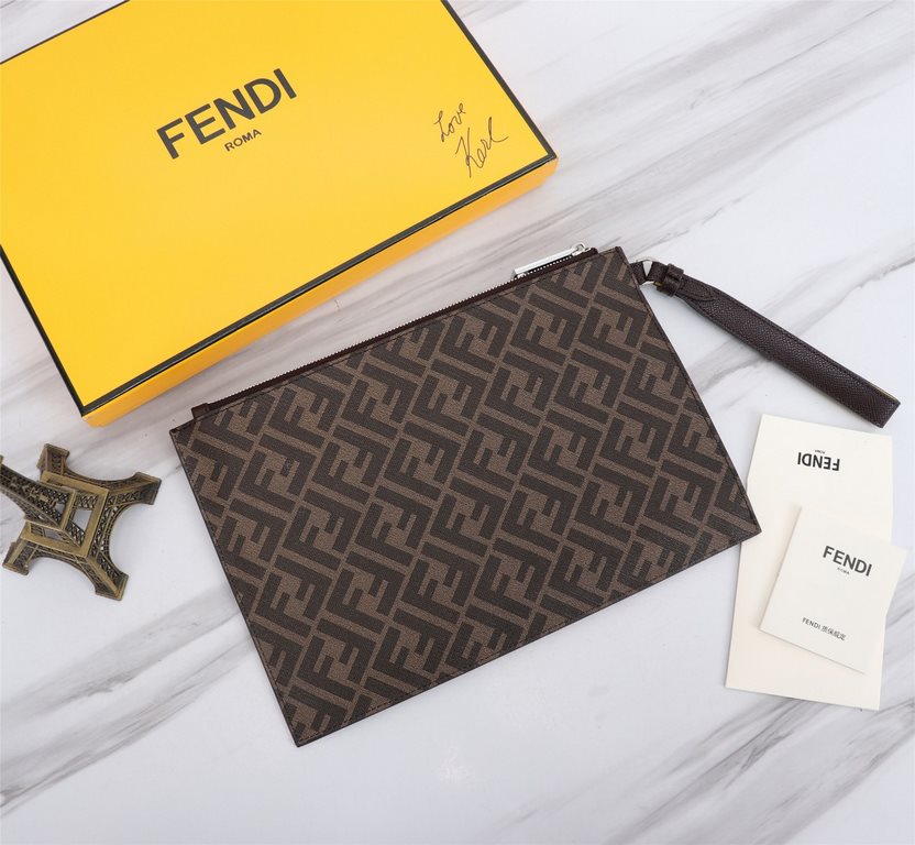 Brand FENDIModel No. Organ PVC Brown Silk Print Clutch BagItem No. 168568Color blackSize 30202Material imported nappa leather   double letters PVC  FENDI pouch Fendi handbag   super explosive models come to pull, double 