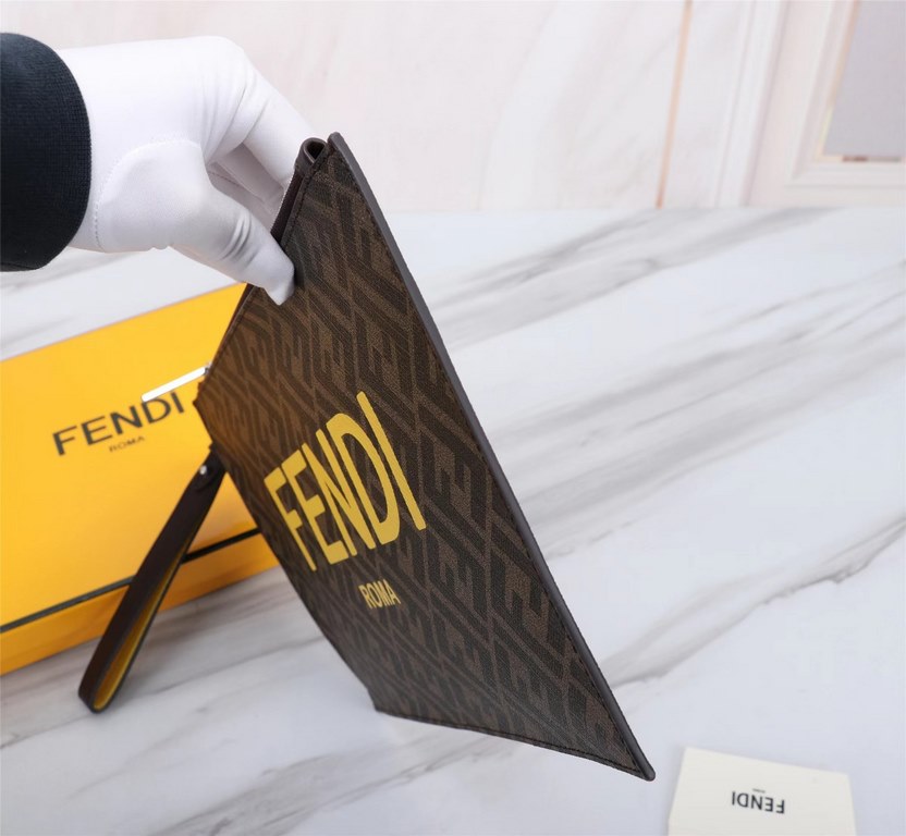 Brand FENDIModel No. Organ PVC Brown Silk Print Clutch BagItem No. 168568Color blackSize 30202Material imported nappa leather   double letters PVC  FENDI pouch Fendi handbag   super explosive models come to pull, double 