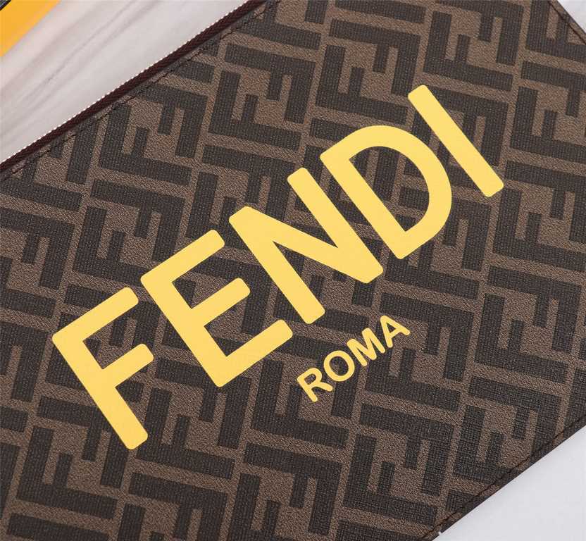 Brand FENDIModel No. Organ PVC Brown Silk Print Clutch BagItem No. 168568Color blackSize 30202Material imported nappa leather   double letters PVC  FENDI pouch Fendi handbag   super explosive models come to pull, double 