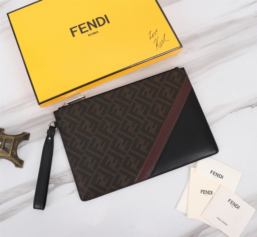 Brand FENDIModel PVC Brown ClutchItem No. 168568Color blackSize 30202Material head imported nappa cowhide   double letters PVC  FENDI pouch Fendi handbag   super explosive models come to pull, head layer nappa cowhide ha