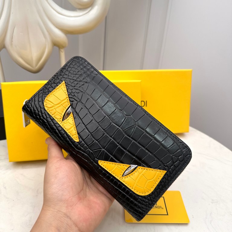 () [Original] Fendi Fendi  [Model] 666095 small wallet [Size] 19-10-2.5cm [Color] black high-end quality (original single authentic) [Material] Fendi counter purchases classic  original imported   cowhide  authentic impo