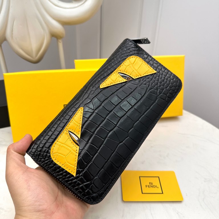 () [Original] Fendi Fendi  [Model] 666095 small wallet [Size] 19-10-2.5cm [Color] black high-end quality (original single authentic) [Material] Fendi counter purchases classic  original imported   cowhide  authentic impo