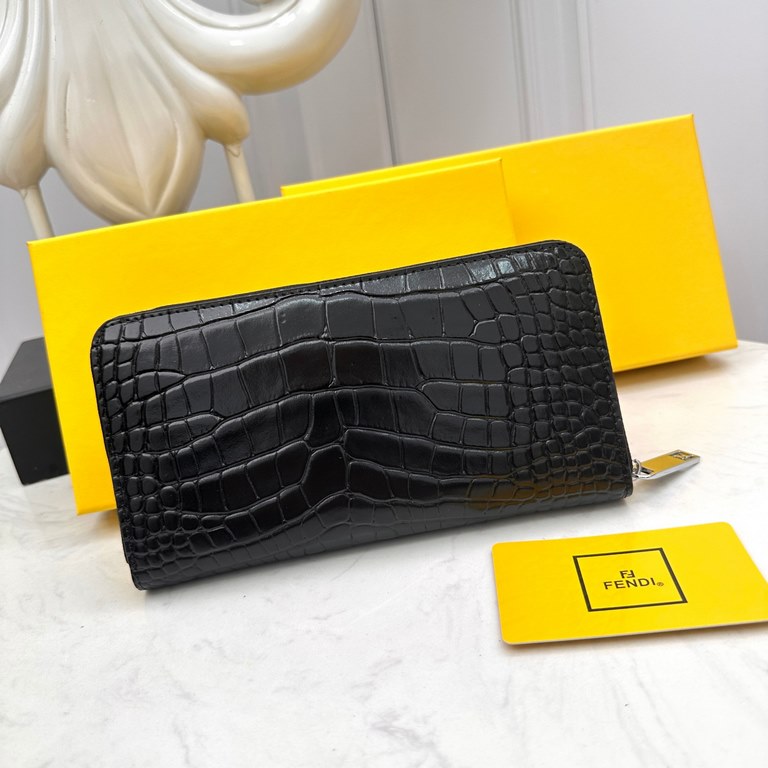 () [Original] Fendi Fendi  [Model] 666095 small wallet [Size] 19-10-2.5cm [Color] black high-end quality (original single authentic) [Material] Fendi counter purchases classic  original imported   cowhide  authentic impo