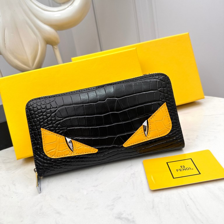 () [Original] Fendi Fendi  [Model] 666095 small wallet [Size] 19-10-2.5cm [Color] black high-end quality (original single authentic) [Material] Fendi counter purchases classic  original imported   cowhide  authentic impo