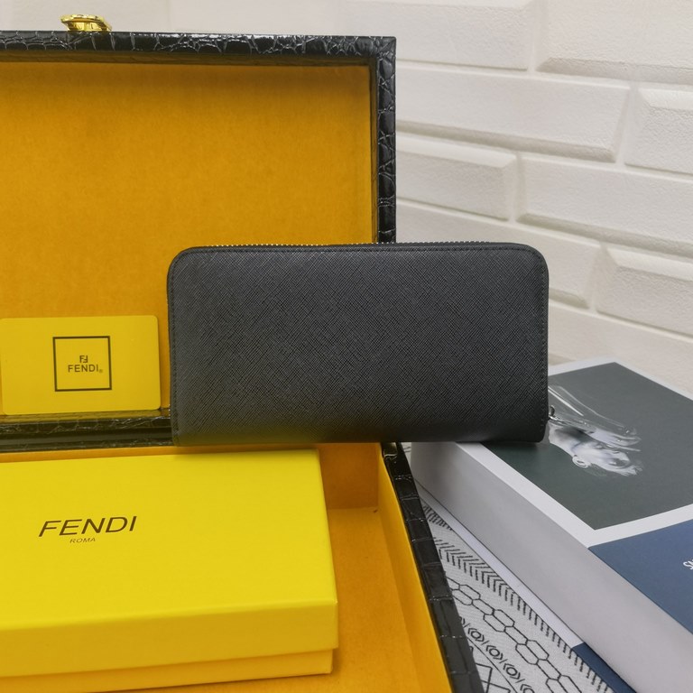 () [Original] Fendi  [Model] 666096 small wallet [Size] 19-10-2.5cm [Color] black high-end quality (original authentic) [Material] Fendi counter purchases classic  the original imported   cowhide  authentic imported YKK 