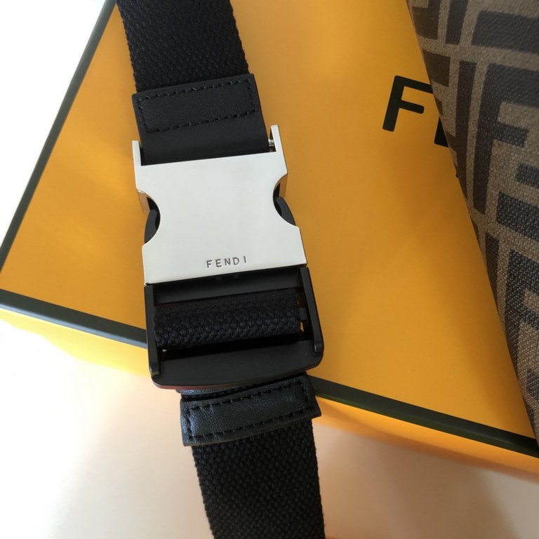 Original goods   (with box) New  FENDI (Fendi 2026-5)   explosive exclusive crossbody bag shipment, double F print pattern cloth with cowhide, front with color blocking perfectly suited to the user's needs, high-quality 