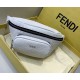 F's white lychee bag with small front pocket, can be used as a chest bag or waist bag, adjustable strap length, zipper closure, spacious insidesize opening 28cm.15.6.13cm