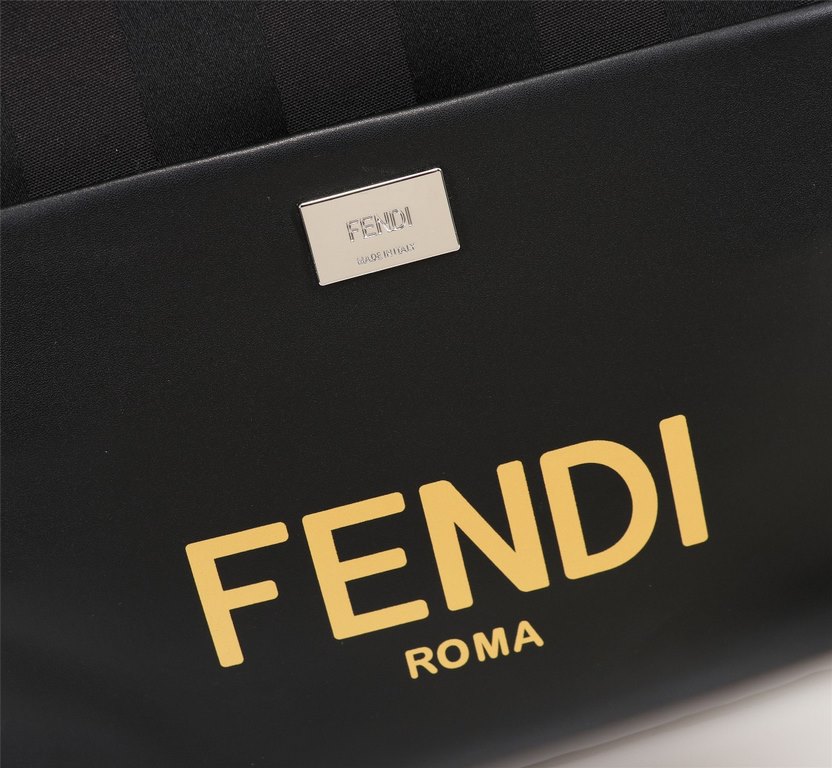 Brand FENDIModel Monogrammed BackpackItem No. 668568Color blackMaterial waterproof nylonSize 343814cm (Large)    Fendi fendi counter new cloth with microfiber leather backpack   fendi small monster backpack upgrade model