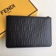 F Family Black Embossed Calfskin Clutch Bag, Decoration The whole bag is embossed by 'F', very simple and fashionable, 30cm