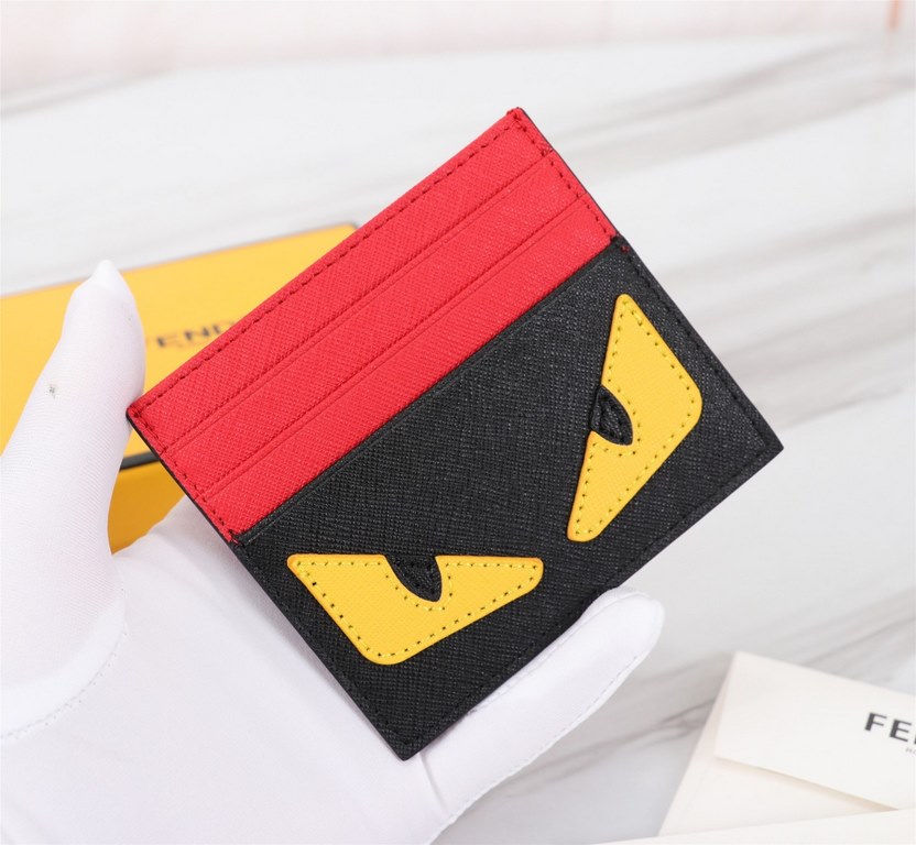 Brand FENDIStyle Cross Stripe Black, Red and Yellow Sticker Card CaseItem No. 2020568Color black   orange redMaterial imported cross grain cowhide leatherSize 10.59FENDI short clip card bag Introduction the latest spring