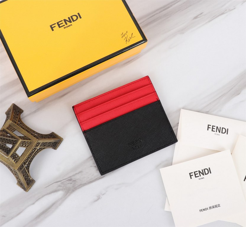 Brand FENDIStyle Cross Stripe Black, Red and Yellow Sticker Card CaseItem No. 2020568Color black   orange redMaterial imported cross grain cowhide leatherSize 10.59FENDI short clip card bag Introduction the latest spring