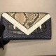 Blue Snake Snakeskin CRAYONS wrap-around zippered wallet with crotch-access compartment, zippered pocket, 8 card slots and 1 flat flap pocket.19cm