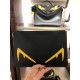 2019 new handbag fashion   practical   affordable, slim zipper design unisex capacity, calf leather customized, decorated with yellow convex embossed devil  ♀ eyes, 30cm