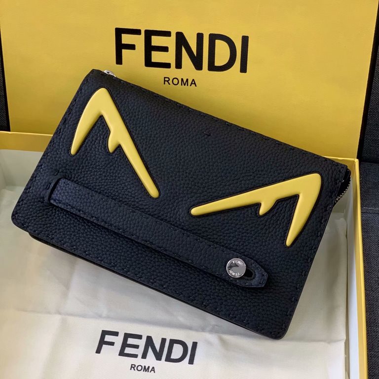 Black Roman Clutch Pure handmade customized calf leather, wrist strap and zipper closure, three compartments inside, with eight card slots capacity ample fashionable and versatile, 24415cm