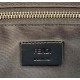 Thin black calf leather clutch bag with embossed multicolored inlays and metal details in the shape of BAG BUGS eyes, zipper closure and engraved logo on the back. 30cm.