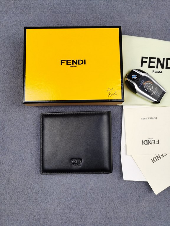 Brand FENDIStyle Gold clipItem No. 968568Color black golden ironSize 129.52Material large surface with imported first layer of Napa cowhide, lining with black sheepskin, feel delicateFENDI short clip wallet Introduction 