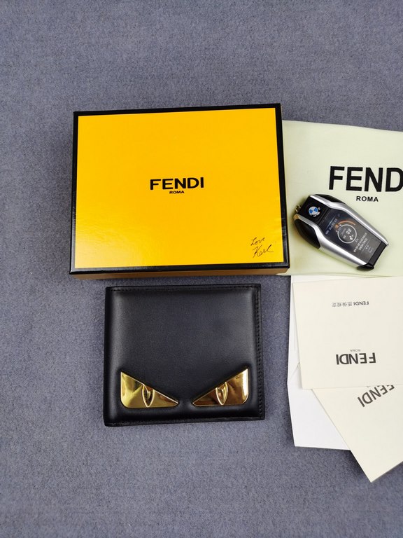 Brand FENDIStyle Gold clipItem No. 968568Color black golden ironSize 129.52Material large surface with imported first layer of Napa cowhide, lining with black sheepskin, feel delicateFENDI short clip wallet Introduction 