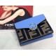 FENDI small flat wallet with double opening for use, stylized with details in the shape of the latest logo F. size 9.5 x 7 x 2 cm - (box gift bag)Model No. 0261