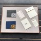 Silkscreen blue Litchi grain leather card case, Logo silkscreen, six card spaces. (Box gift bag)