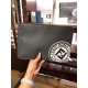 Cool [Delightful] Soft Feel Leather Envelope Clutch Gray #3D Silkscreen Double F Logo, Minimalist Style. 30-20cm