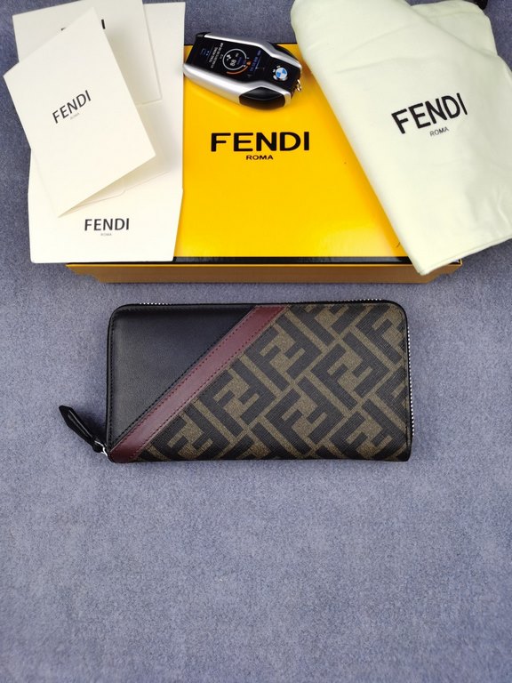 Brand FENDIModel No. PVC Brown Single PullItem No. 868568Color BrownSize 19.510.53Material imported head layer nappa cowhide   double letters PVC, lining with black sheepskin, delicate feelFENDI zipper wallet Introductio