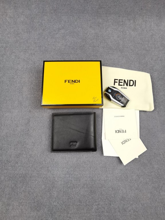 Brand FENDIStyle Silver clipItem No. 968568Color black silver ironSize 129.52Material Imported head layer Napa cowhide for the face, black sheepskin for the inside, delicate feelFENDI short clip wallet Introduction 20 ye