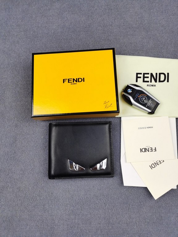 Brand FENDIStyle Silver clipItem No. 968568Color black silver ironSize 129.52Material Imported head layer Napa cowhide for the face, black sheepskin for the inside, delicate feelFENDI short clip wallet Introduction 20 ye