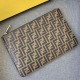 F family embossed calfskin clutch bag, decorated with the whole bag embossed by 'F', very simple and fashionable, 30cm