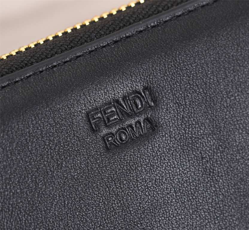 Brand FENDIStyle Single Pull with Gold Iron PieceItem No. 868568Color black golden ironSize 19.510.53Material imported head layer nappa cowhide on the surface, black sheepskin lining, delicate feelFENDI zipper wallet Int