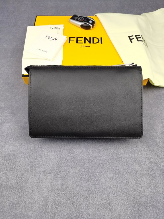 Brand FENDIModel No. Black Snake Clutch BagItem No. 768568Color BlackMaterial imported nappa leatherSize 23155F family Fendi clutch bag in calf leather with metallic BAG BUGS eye motif and matching color trim, 3 interior