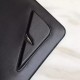 Thin black calf leather clutch bag with embossed multicolored inlays and metal details in the shape of BAG BUGS eyes, zipper closure and engraved logo on the back. 30cm.