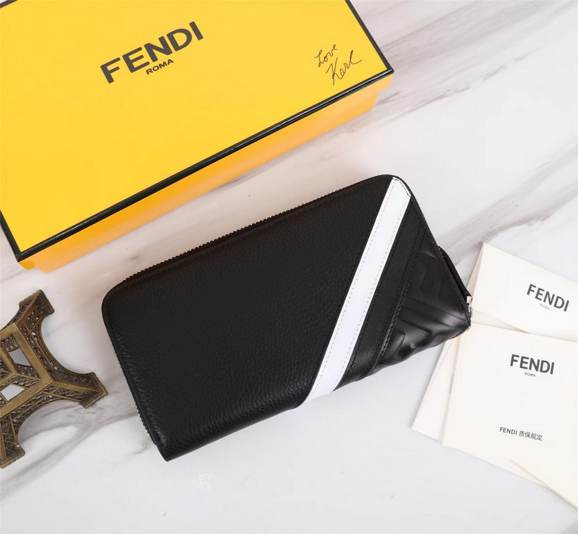 Brand FENDI FendiModel LitchiItem No. 868568Color black   lemon yellowSize 19.510.53Material large surface with imported first layer litchi grain cowhide   nappa cowhide, lining with yellow sheepskin, feel delicateFENDI 