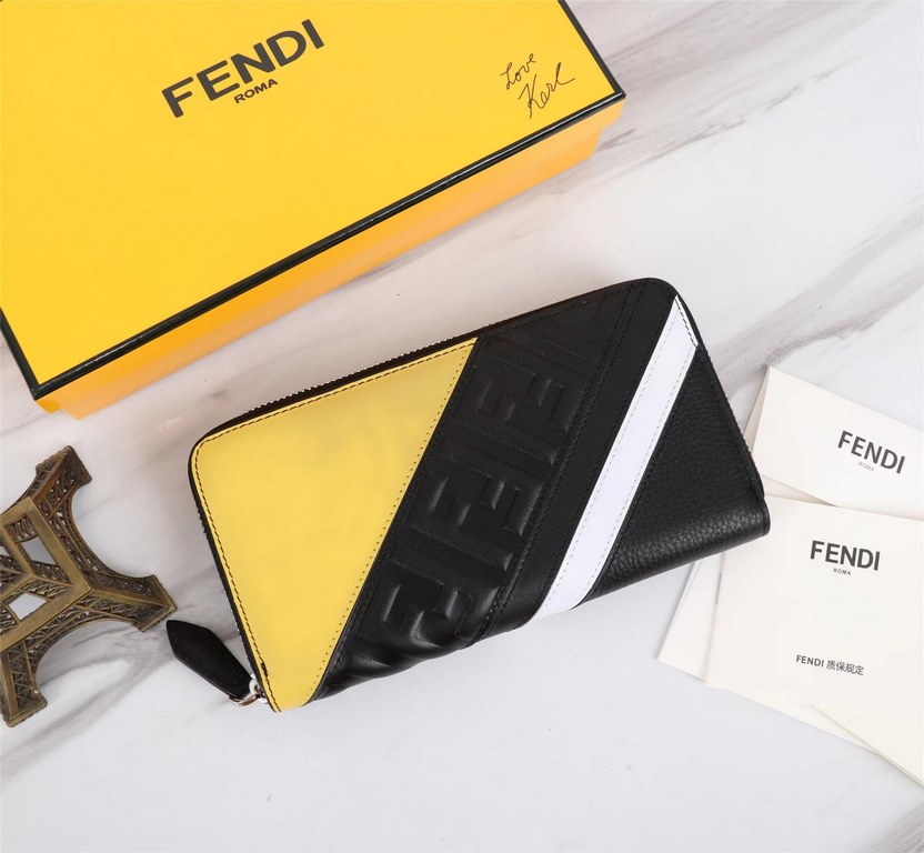 Brand FENDI FendiModel LitchiItem No. 868568Color black   lemon yellowSize 19.510.53Material large surface with imported first layer litchi grain cowhide   nappa cowhide, lining with yellow sheepskin, feel delicateFENDI 