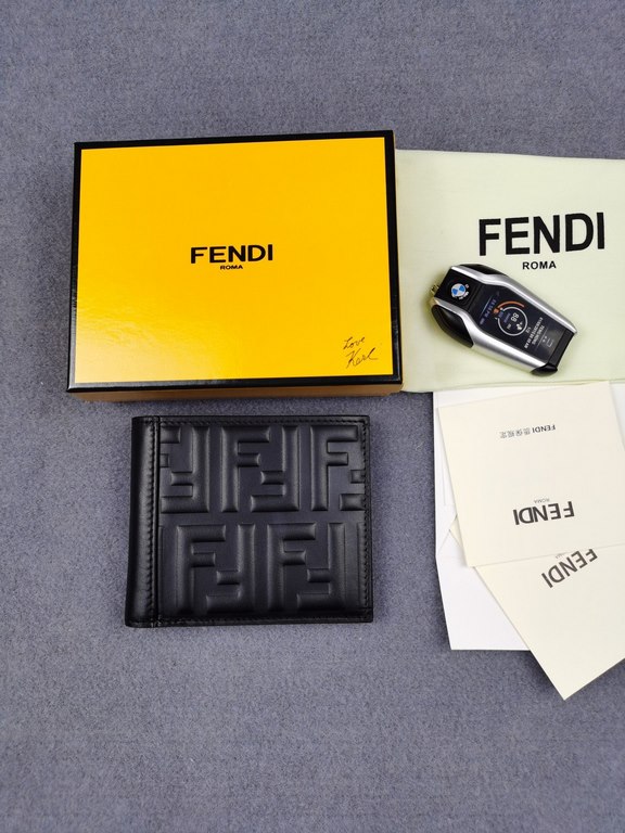 Brand FENDIStyle Stainless Steel ClipItem No. 968568Color blackSize 129.52Material large surface with the imported first layer of Napa cowhide, lined with black sheepskin, delicate feelFENDI short clip wallet Introductio