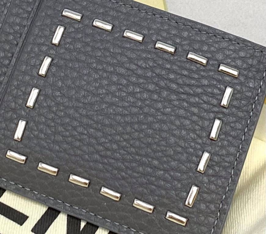 FENDI Card Case 0199 , studded on both sides, holds 3 cards on one side and one card across. (Box gift bag)