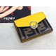 FENDI small flat wallet with double opening for use, stylized with details in the shape of the latest logo F. size 9.5 x 7 x 2 cm - (box gift bag)Model No. 0261