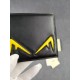 Brand FENDIStyle Yellow F ClipItem No. 968568Color black   lemon yellowSize 129.52Material large surface with imported first layer of Napa cowhide, lining with yellow sheepskin, feel delicateFENDI short clip wallet Intro