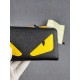 Brand FENDIStyle Cross-hatch yellow single-pullItem No. 868568Color black   egg yolkSize 19.510.53Material imported cross grain cowhide leather, red microfiber lining, delicate feelFENDI zipper wallet Introduction the la