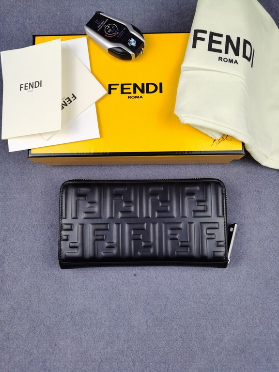 Brand FENDIModel Stainless steel single pullItem No. 868568Color blackSize 19.510.53Material large surface with imported first layer Napa cowhide, lining with black sheepskin, feel delicateFENDI zipper wallet Introductio