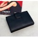 F family 0301 F IS FENDI flat card holder with central compartment and 6 credit card slots, stylized with details in the shape of the latest FENDI logo.106.52cm-F (box gift bag)