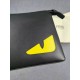 Brand FENDIStyle 9216 YellowItem No. 9216Color black   lemon yellowMaterial imported nappa leatherSize 2616.56Fenjia new light fluorescent yellow eyes thick section leather cow clutch bag, large capacity, decorated with 