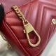 .   with a full set of original green box packaging   [New] GG Marmont series of ultra-mini handbags. Made of burgundy quilted V-shaped leather, this ultra-mini handbag is embellished with classic double G logo antique g