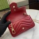 .   with a full set of original green box packaging   [New] GG Marmont series of ultra-mini handbags. Made of burgundy quilted V-shaped leather, this ultra-mini handbag is embellished with classic double G logo antique g