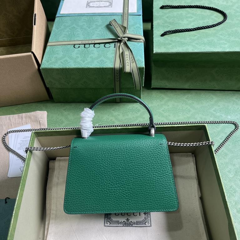 .   with a full set of original green box packaging  Dionysus series mini handbag.CAOGN 11552023 early fall collection of the Dionysus series of handbags to the interpretation of the mini shape, green leather craftsmansh