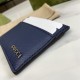 .   With a full set of original green box packaging   decorated with Gucci logo card holder. The men's everyday accessory collection is made of classic blue leather, and the Early Spring 2024 collection features the Gucc