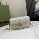 .   with a full set of original green box packaging   original leather [New] GG Marmont series of ultra-mini handbags. This ultra-mini handbag is made of light gray quilted V-shaped leather, embellished with the classic 