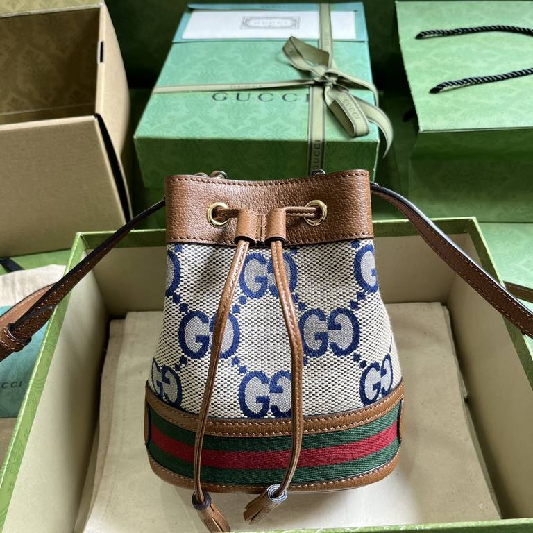 .   With full original green box packaging  Ophidia Series Super Double G Mini Bucket Bag. Ophidia's Super Double G canvas comes in a timeless brown and camel color combination that reflects the history of the material. 